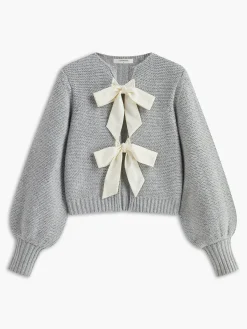 Online Crew Neck Bow Knit Top Sweater Tops|Sweaters & Cardigans