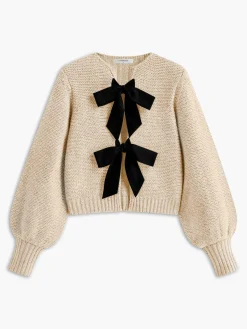 Online Crew Neck Bow Knit Top Sweater Tops|Sweaters & Cardigans