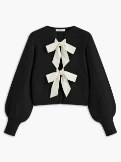 Online Crew Neck Bow Knit Top Sweater Tops|Sweaters & Cardigans