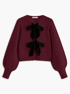 Crew Neck Bow Knit Top Sweater Tops|Sweaters & Cardigans