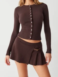 Hot Crew Neck Breasted Cardigan Cardigans|Sweaters & Cardigans