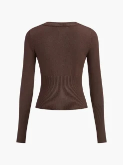 Hot Crew Neck Breasted Cardigan Cardigans|Sweaters & Cardigans