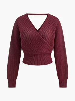 Online Criss Cross Cinched Sweater Sweater Tops|Sweaters & Cardigans
