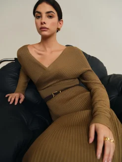 Online Criss Cross Sweater Dress Without Belt Sweater Dresses|Vacation Dresses