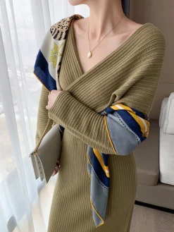 Online Criss Cross Sweater Dress Without Belt Sweater Dresses|Vacation Dresses