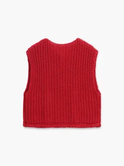 Hot Crochet Button-Front Sweater Vest Sweater Vests|Sweaters & Cardigans