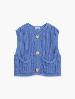 Discount Crochet Button-Front Sweater Vest Sweater Vests|Sweaters & Cardigans