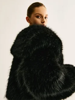 Best Crop Faux Fur Warm Coat Outerwear|Crop Tops