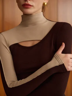 Cutout Color Block Top T-shirts|Tops