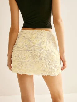 3D Flower Chiffon Mini Skirt Skirts|Bottoms