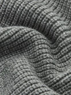 Online Denim Panel Ribbed Lapel Sweater Sweater Tops|Sweaters & Cardigans