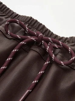 Discount Drawstring Faux Leather Skirt Skirts|Bottoms