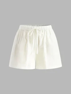 Discount Drawstring Split Casual Shorts Set Shorts Sets|Shorts