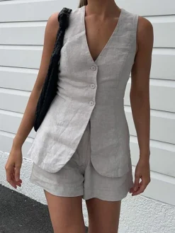 Hot Drawstring Split Casual Shorts Set Shorts Sets|Shorts