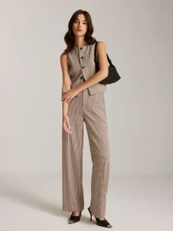 Outlet Elegant Plaid Button Vest Outerwear|Vests