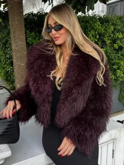 Hot Fuzzy Faux Fur Short Coat Outerwear|Coats