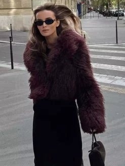 Hot Fuzzy Faux Fur Short Coat Outerwear|Coats