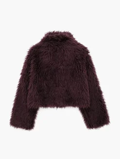 Sale Fuzzy Faux Fur Short Coat Outerwear|Coats
