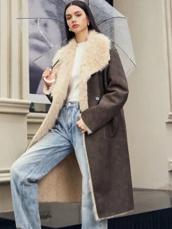 Hot Fuzzy Lined Faux Leather Winter Coat Outerwear|Coats