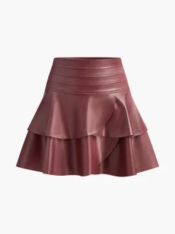 High-Waist Corset Ruffle Skirt Skirts|Bottoms