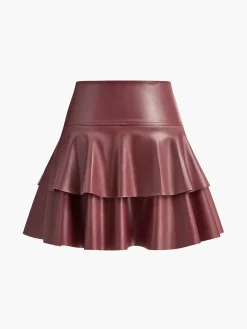 High-Waist Corset Ruffle Skirt Skirts|Bottoms