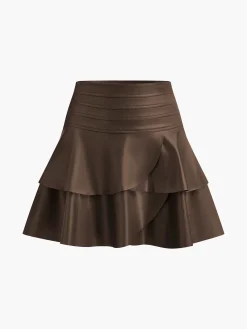 High-Waist Corset Ruffle Skirt Skirts|Bottoms