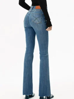 Sale High-Waist Denim Bootcut Jeans Jeans|Pants