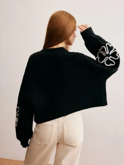 Sale Knit-Floral Short Outerwear Sweater Tops|Outerwear