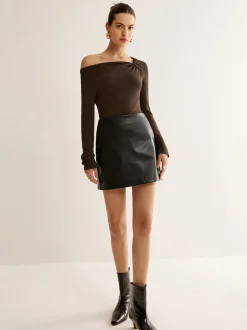 Outlet Knotted Cold-Shoulder Jersey Top T-shirts|Tops