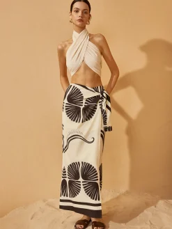 Online Knotted Wrap Floral Skirt Skirts|Bottoms