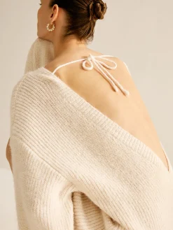 Best Lace Up Backless Oversize Sweater Sweater Tops|Sweaters & Cardigans