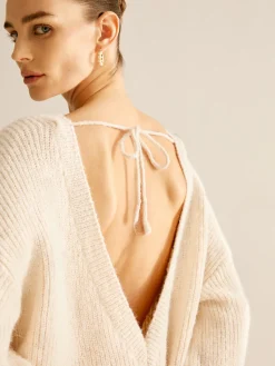 Outlet Lace Up Backless Oversize Sweater Sweater Tops|Sweaters & Cardigans