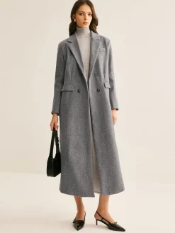 Lapel Pockets Long Coat Outerwear|Coats