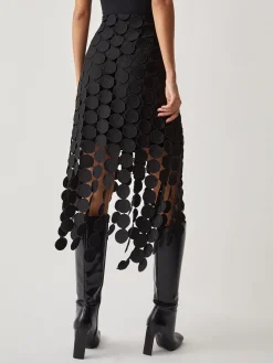 Online Laser Cut Multi Circle Double Layered Skirt Skirts|Bottoms