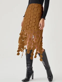 Online Laser Cut Multi Circle Double Layered Skirt Skirts|Bottoms