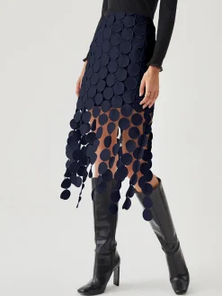 Online Laser Cut Multi Circle Double Layered Skirt Skirts|Bottoms
