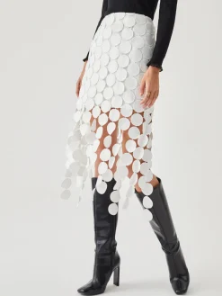 Clearance Laser Cut Multi Circle Double Layered Skirt Skirts|Bottoms