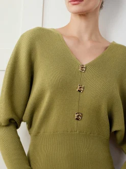 Sale Leg-Of-Mutton Sleeve Cinched Sweater Sweater Tops|Sweaters & Cardigans