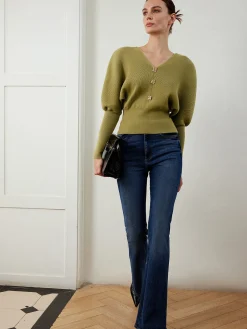 Sale Leg-Of-Mutton Sleeve Cinched Sweater Sweater Tops|Sweaters & Cardigans