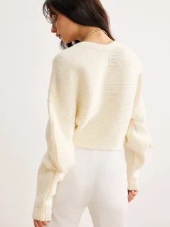 New Leg-Of-Mutton Sleeve Metal Cardigan Cardigans|Sweaters & Cardigans