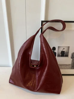 Online Leisure Button Clasp Hobo Bag Bags|Accessories