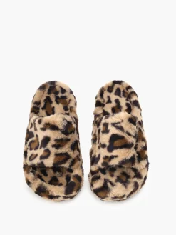 Online Leopard Fuzzy Platform Slippers Shoes|Accessories