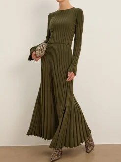 Lettuce Trim Pleated Sweater Skirt Skirts|Knitwear