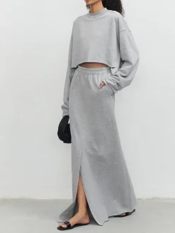 Online Live It Up Crop Sweatshirt Sweater Tops|Long Sleeve Sets