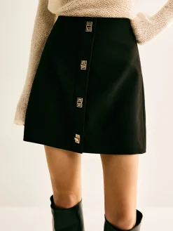 Discount Metal-Decor Zipper Mini Skirt Skirts|Bottoms