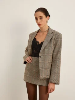 Hot Mid-Waist Checked A-Line Skirt Skirts|Matching Sets