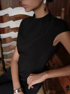 Online Minimalist Piping Corset Zipper Blouse Corset Tops|Blouses & Shirts