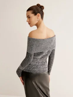 Best Off-Shoulder Belted Sweater Sweater Tops|Sweaters & Cardigans