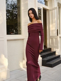 Outlet Off-Shoulder Sweater Skinny Dress Sweater Dresses|Sweater Dresses