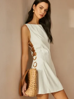 Online O-Ring Cutout Sleeveless Dress Casual Dresses|Work Dresses
